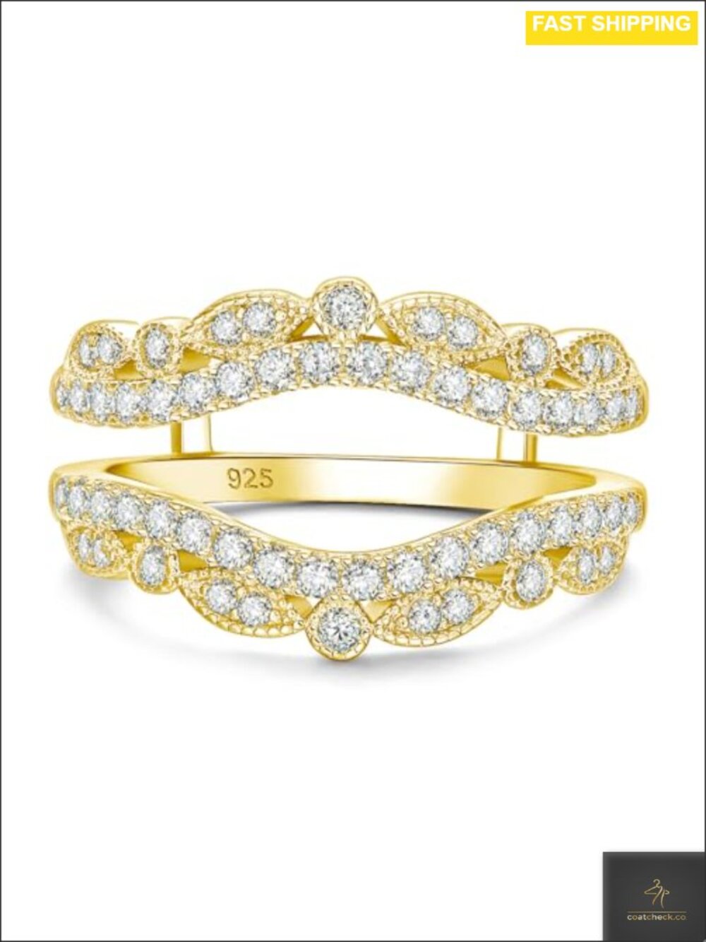 Sterling Silver Curved Ring Enhancer Wedding Band Guard for Women